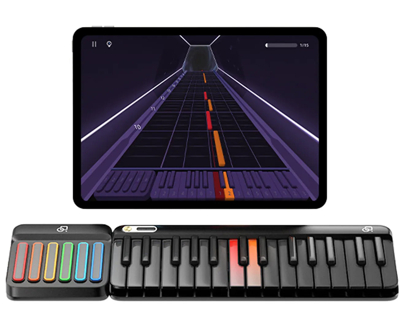 Make practice feel like play.  Lights guide your fingers in real-time as notes cascade down the screen in a game-like environment. Kids can follow along with colorful cues, making learning piano fun, engaging, and rewarding.