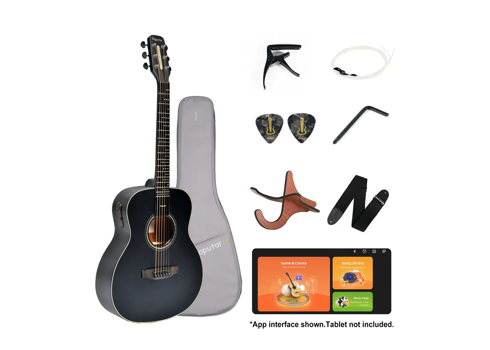 Poputar スマートギター　APPギター Light-Guided Smart Guitar for Learners | PopuMusic