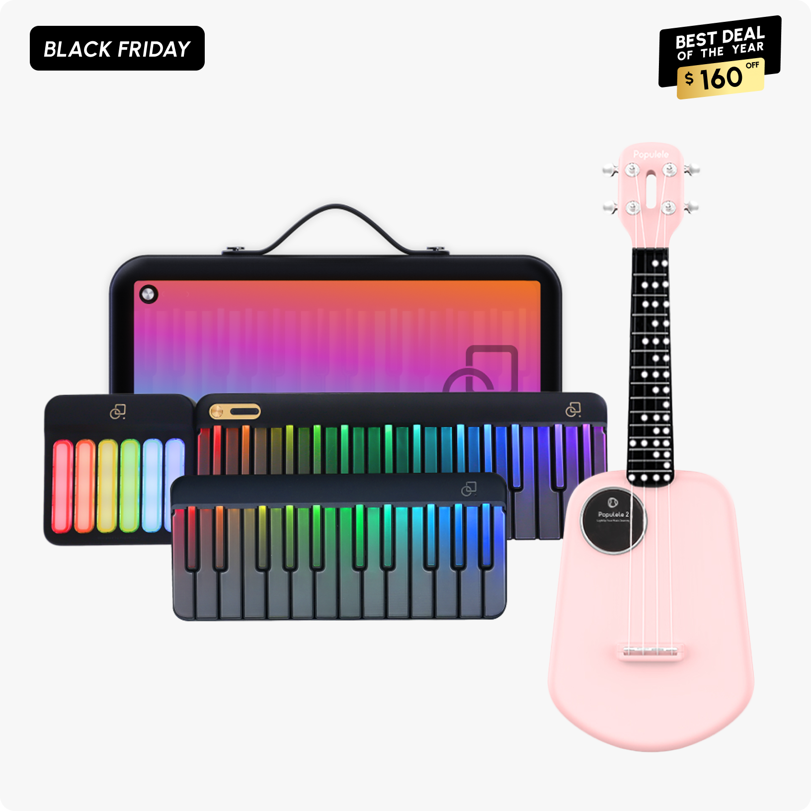 鍵盤楽器 PopuPiano Smart Keyboard Full Set Portable Smart Keyboard - Modular Digital Piano | PopuMusic